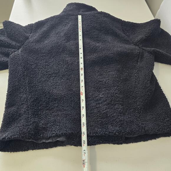 INC International Concepts Sherpa Jacket Women's L Black Wrap Button Crop NWT - Picture 8 of 14